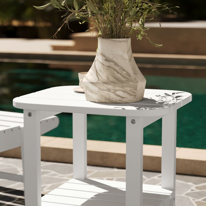 Merrick Lane 2-Tier Adirondack Side Table, All-Weather HDPE Indoor/Outdoor Accent Table, 5 of 12