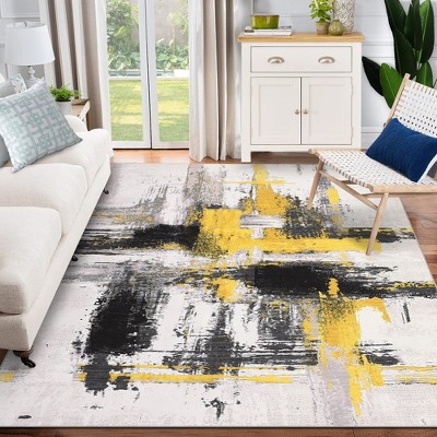 Garvee Modern Abstract Area Rug-Contemporary Art Ink Texture Rug