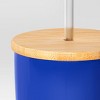 17.5 fl oz Stainless Steel Straw Tumbler with Bamboo Lid Blue - Room Essentials™ - 3 of 3