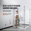 VEVOR Dust Barrier Poles, 12 Ft Barrier Poles, Dust Barrier System with 4 Telescoping Poles, Carry Bag and 32.8x13.12 Ft Plastic Film, Silver - 3 of 4