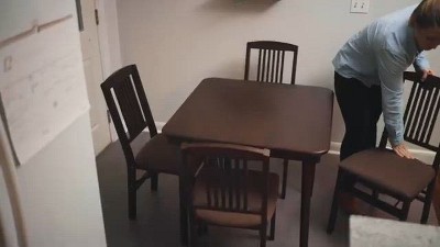 Cherry Solid Wood Scalloped Edge Folding Card Table