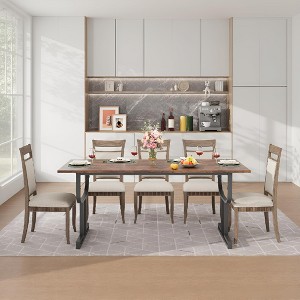 71 Inch Large Rectangular Dining Table for 4-6 People, Industrial Kitchen Table - 1 of 4