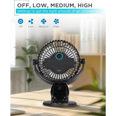 Black Adjustable 3-Speed Clip and Standing Fan Set