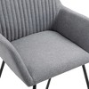 CLIHOME Modern Dining Chairs with Arms, Soft Upholstered Fabric Armchairs with Powder-Coated Steel Legs for Kitchen & Dining Room(Set of 2) - 2 of 4