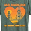 Women's - Instant Message - San Fran Golden Gate Heart Short Sleeve Graphic T-Shirt - 2 of 4