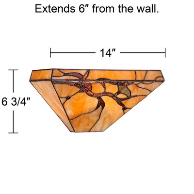 Handcrafted Bronze and Brown Glass Tiffany Style Wall Sconce