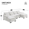 Modern U-shaped Sectional Sofa with Waist Pillows,6-seat Polyester Symmetrical Sofa Furniture,Sleeper Sofa Couch with Chaise Lounge for Living Room - 2 of 4