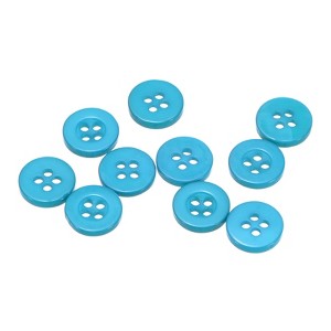 Unique Bargains Resin Craft DIY Round Flat 4-Hole Replacement Sewing Buttons 10 Pcs - 1 of 4