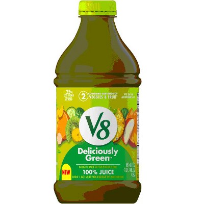 V8 Deliciously Green 100% Fruit and Vegetable Juice, 46 fl oz Bottle (Pack of 2)