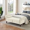 VYNXARIA 63.38"Velvet Multifunctional Storage Rectangular ottoman bench Comes with crystal buckle Solid Wood Legs with 1 Pillow - 2 of 4
