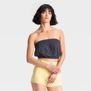 Women's Crinkle Gauze Tube Top - Universal Thread™ - 1 of 3