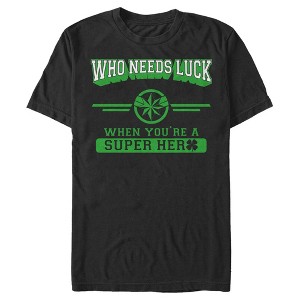 Men's Marvel St. Patrick's Day Captain Marvel No Luck Needed T-Shirt - 1 of 4