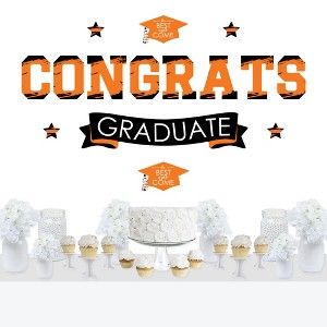 Big Dot of Happiness Orange Graduation Party Photo Backdrop - Wall Decals - 1 of 4