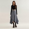 Anna-Kaci Women's Asymmetrical Plaid Midi Skirt with Layered Handkerchief Hem - 2 of 4