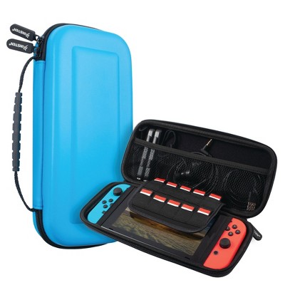 Insten Carrying Case with 10 Game Card Holder Slots for Nintendo Switch & OLED Model, Controllers and Accessories, Portable Travel Cover, Blue