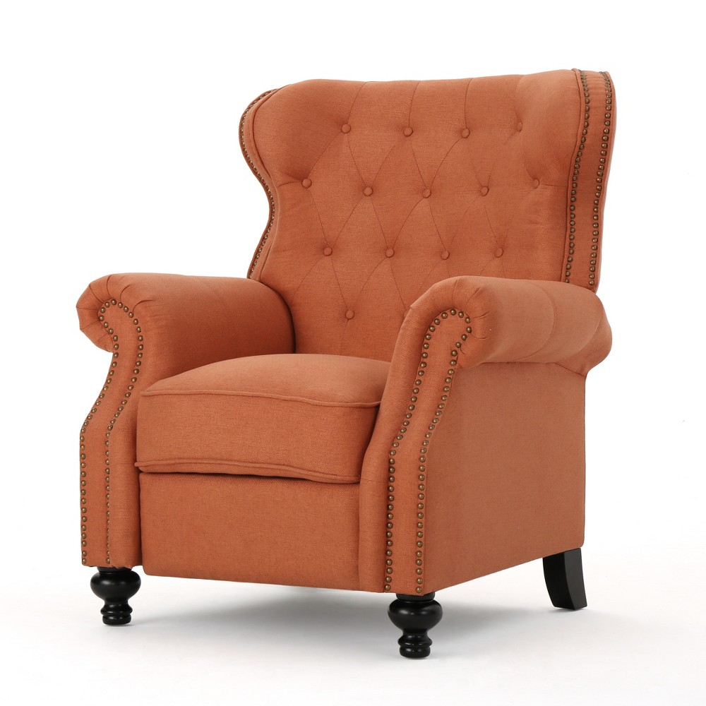Photos - Chair Walder Tufted Press-Back Recliner Orange - Christopher Knight Home