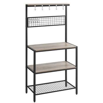 Kitchen Island with Towel Rack and Shelves for Storage – Rolling Cart to  Use as Coffee Bar, Microwave Stand, or Kitchen Storage by Lavish Home  (White)