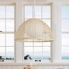 Dewdrop 20.87 '' Boho Pendant Light Rattan Wicker Light Fixture Dome And Woven Shape ETL Listed For Dining Room - 3 of 4