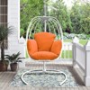 DSVIMOY Hanging Egg Chair with Stand, Hammock Swing Chair with Hanging Kit, Orange, 73.6"*47.2"*43.3" - 2 of 4