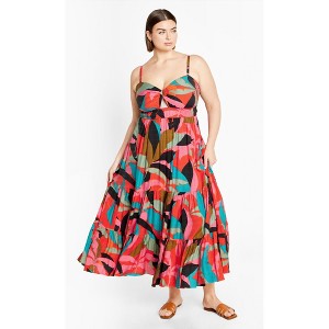 Women's Plus Size Harlow Maxi Dress - red | CITY CHIC - 1 of 4