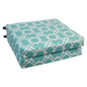 Blazing Needles, 20-inch by 19-inch Patterned Outdoor Chair Cushions (Set of 2) - 1 of 2
