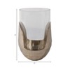 Modern Glass Pillar Hurrican Candle Holder with Metal Base - Decorative Home Decor for Living Room, Tables, Entryway, or Console Accent - Gold - 4 of 4