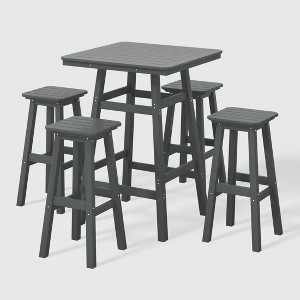 WestinTrends Malibu All Weather Hdpe Outdoor Patio Bar Height Dining Set (5-Piece) - 1 of 4