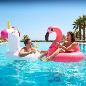 Joyfy 2 Packs Flamingo Unicorn Pool Floats, Inflatable Pool Floats Tube,  Adults Kids Swim Rings Floating Tubes for Summer Swimming Party Decor :  Target