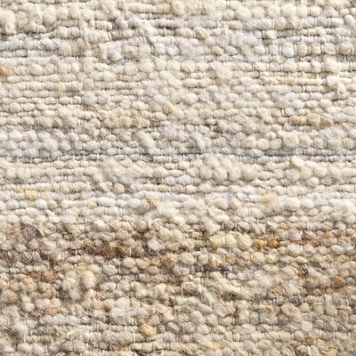 Ivory and Beige Handmade Wool 8' x 10' Area Rug