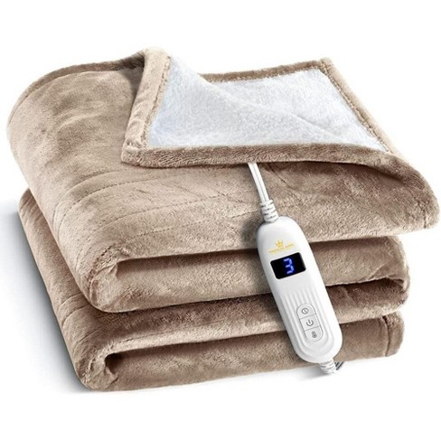 iTeknic Electric Blanket Heated Blanket 50 x 60 Flannel Heated Throw with  10 Heating Levels, Auto-off, Machine Washable, Blue