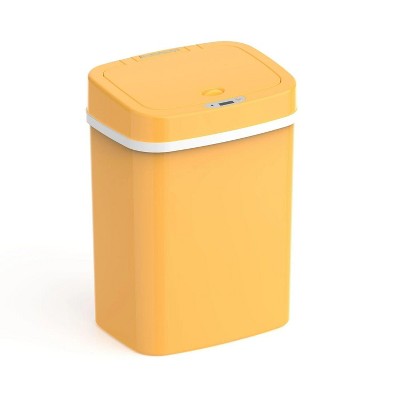 LunaLulinlk 3.2 Gallon Trash Can, Plastic Touchless Bathroom Trash Can, Yellow