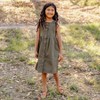 Kids' Organic Sleeveless Button-Down Woven Dress Dark Olive - Jackalo - 3 of 4