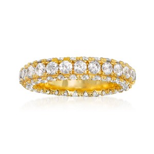 Ross-Simons 5.00 ct. t.w. CZ Eternity Band in 18kt Gold Over Sterling - 1 of 4