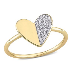 EVERLY JEWELRY | 10K Yellow Gold 1/10 CT TDW Diamond Heart Ring - 1 of 4