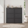 Wooden Shoe Cabinet w/ 6 Flip-Drawers & Adjustable Shelf - Hidden Entryway Storage for Hallway & Living Room - 2 of 4