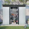 93.75"8 ft x 6 ft Outdoor Metal Storage Shed with Window and Transparent plate for Garden, Lawn (White and Black) - 2 of 4
