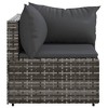 vidaXL Patio Corner Sofas with Cushions 2 pcs Gray Poly Rattan - 4 of 4