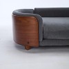 Lirago 38.58" W x 26.77" D x 11.02" H Elevated Dog Bed Pet Sofa Solid Wood Legs Dark Gray Velvet Cushion with Removable Bolster Washable Large Size - 3 of 4