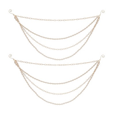 Pearl Bead and Chain Link Garland (Set of 2)