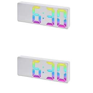 REGALWOVEN 2 Pcs Plastic Digital Corded Adjustable Electric Alarm Clock 6.3 x 2.4 x 1 inch - 1 of 4