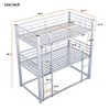 CAVINAS Full XL over Twin XL over Queen Bunk Bed Metal Triple Bed Frame with Guardrail for Bedroom - 3 of 4