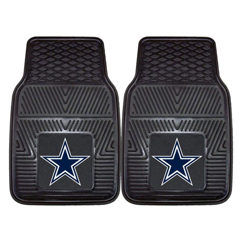Fanmats 27 x 17 Inch Universal Fit All Weather Protection Vinyl Front Row Floor Mat 2 Piece Set for Cars, Trucks, and SUVs, NFL Dallas Cowboys, 2 of 7