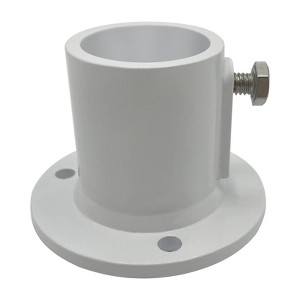 Poolzilla Deck Anchor Flange, High Grade Cast Aluminum in Matte White, Diameter: 1 1/2" - 1 of 4