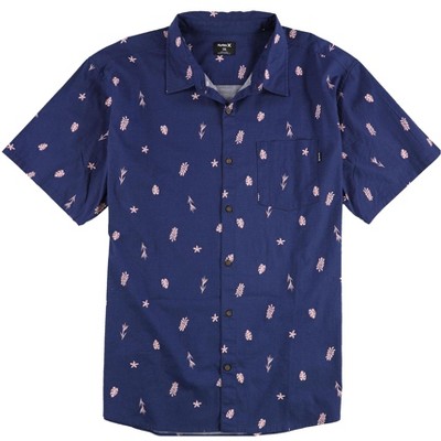 Hurley Mens One and Only Lido Stretch Button Up Shirt