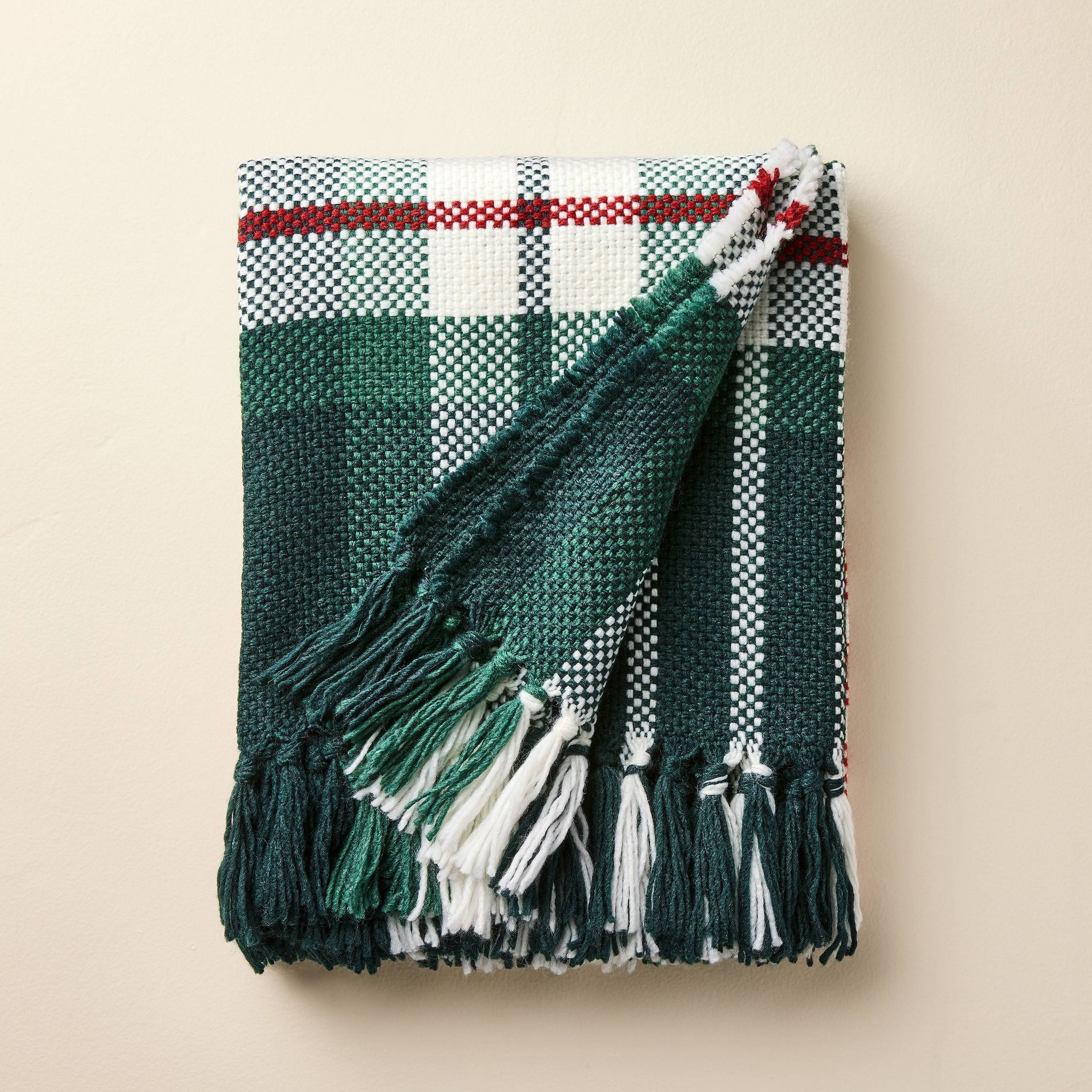 50"x60" Chunky Plaid Throw Blanket Red/Green - Hearth & Hand™ with Magnolia