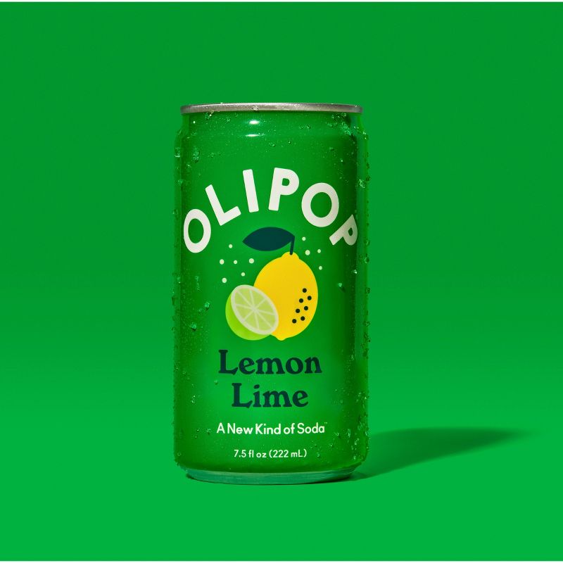 OLIPOP Lemon Lime Prebiotic Soda - 4ct/7.5 fl oz, 4 of 8