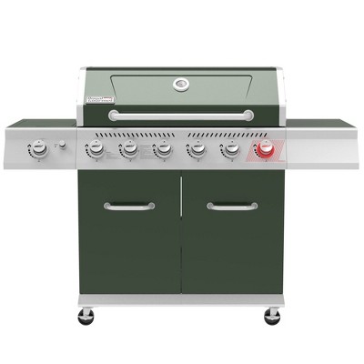 Royal Gourmet 6-Burner BBQ Liquid Propane 74000 BTU Gas Grill  Olive Green