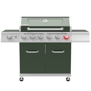 Royal Gourmet 6-Burner BBQ Liquid Propane 74000 BTU Gas Grill  Olive Green - 1 of 4