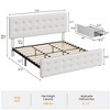 Whizmax Bed Frame with 4 Storage Drawers and Headboard, Faux Leather Upholstered Platform Bed Frame with Wooden Slats Support,  No Box Spring Needed - 2 of 4