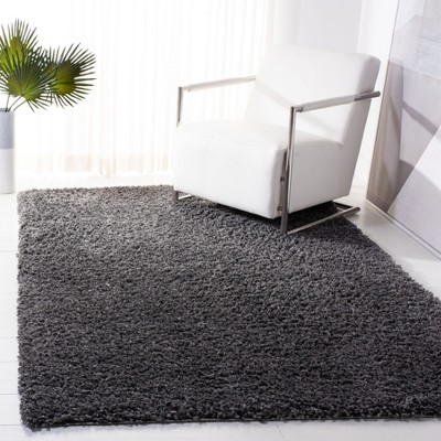 Charcoal Rectangular Shag Area Rug 5'3" x 7'6"